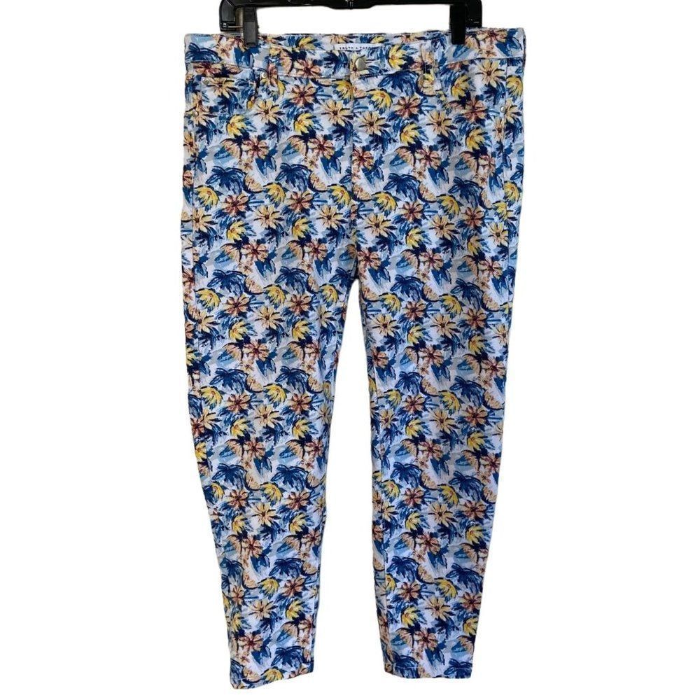 Truth + Theory Womens Capri Pants Floral Stretch Pants Size 16